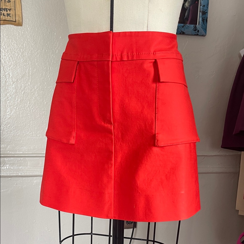 TORY BURCH Bright Red Mini Skirt with Pockets